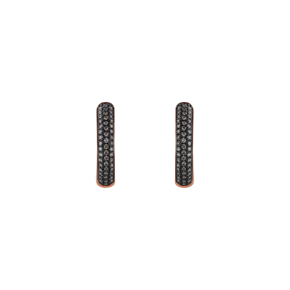 Earrings with brown diamonds Eternity Melody