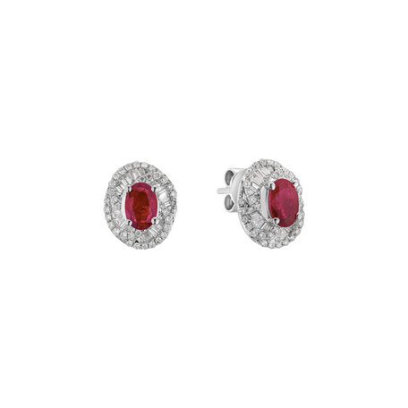 Diamond earrings with Ruby Gawen