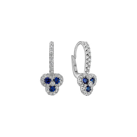 Diamond earrings and Sapphire Heavenly Kiss