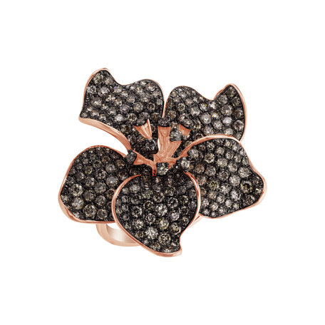 Ring with brown diamonds Orchid Desire