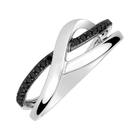 Ring with black diamonds Elegant Twist