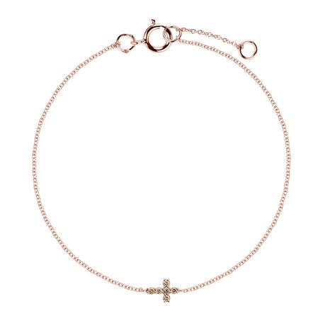 Bracelet with brown diamonds Shiny Cross