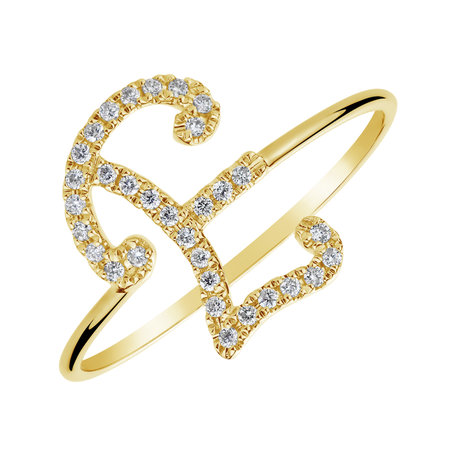 Diamond ring Curly Glittery E