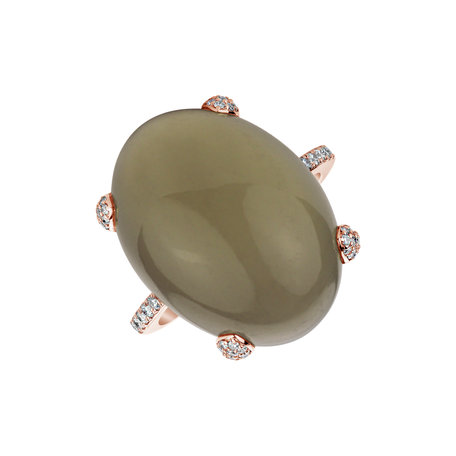 Ring with Moonstone and diamonds Niche