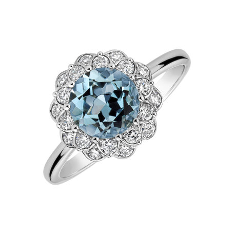 Diamond ring with Topaz Flower Joy