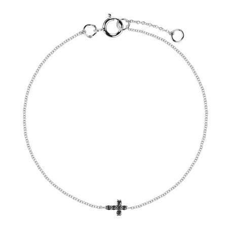 Bracelet with black diamonds Shiny Cross