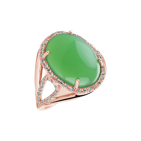 Diamond ring with Chalcedony Posh Witchery