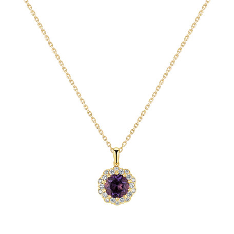 Diamond pendant with Amethyst Princess Bloom