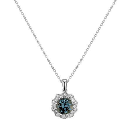 Diamond pendant with Topaz Princess Bloom