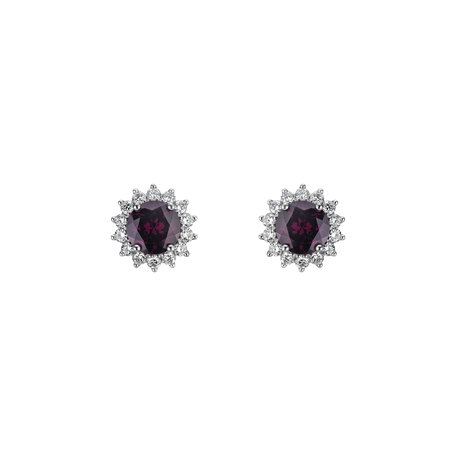 Diamond earrings with Rhodolite Stellar Hope