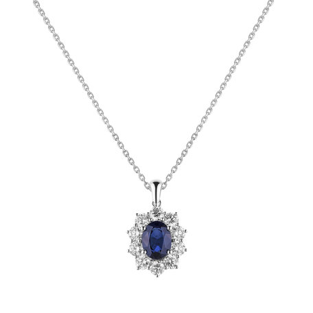 Diamond pendant with Sapphire Goddess Elegance