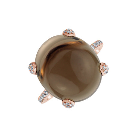 Diamond ring with Quartz Niche