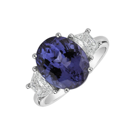 Diamond ring with Tanzanite Midnight Desire