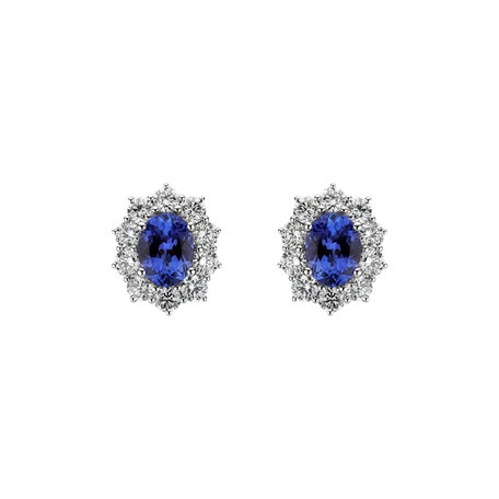 Diamond earrings with Tanzanite Princess Joy