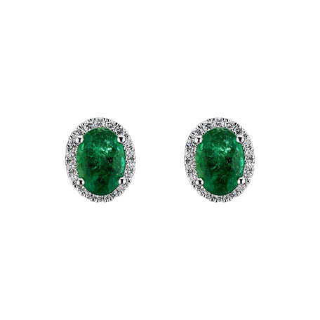 Diamond earrings with Emerald Imperial Allegory