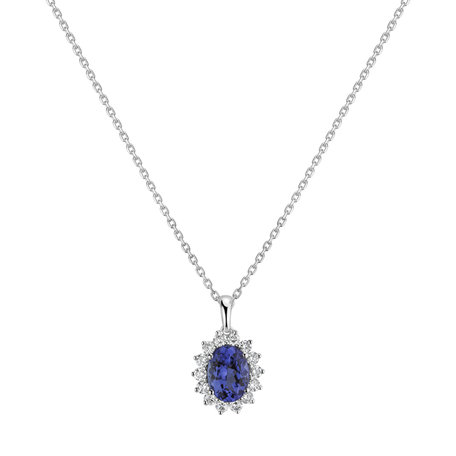 Diamond pendant with Tanzanite Princess Sparkle