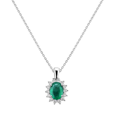 Diamond pendant with Emerald Princess Sparkle