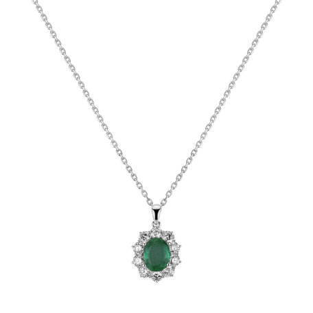 Diamond pendant with Emerald Goddess Elegance