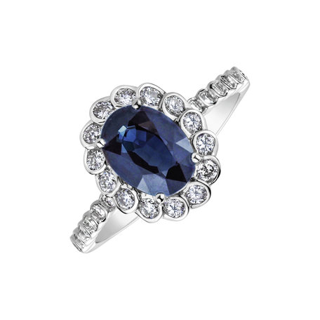 Diamond ring with Sapphire Princess Glamour