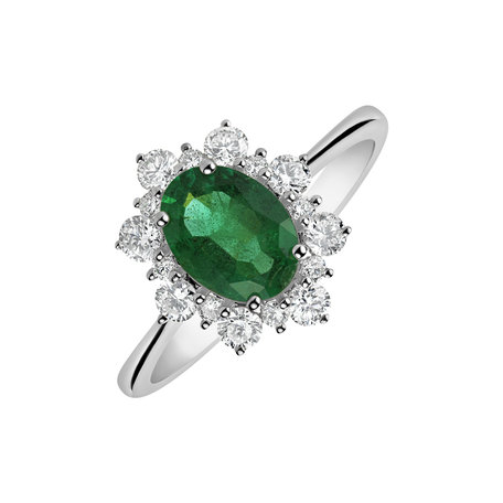 Diamond ring with Emerald Trixie Princess