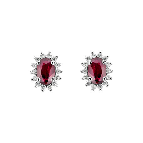 Diamond earrings with Ruby Princess Sparkle