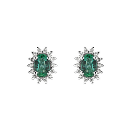 Diamond earrings with Emerald Princess Sparkle