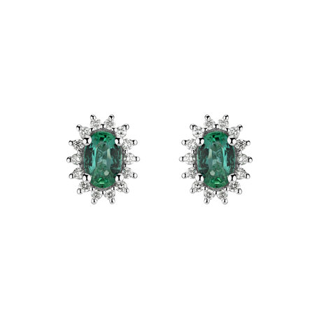 Diamond earrings with Emerald Princess