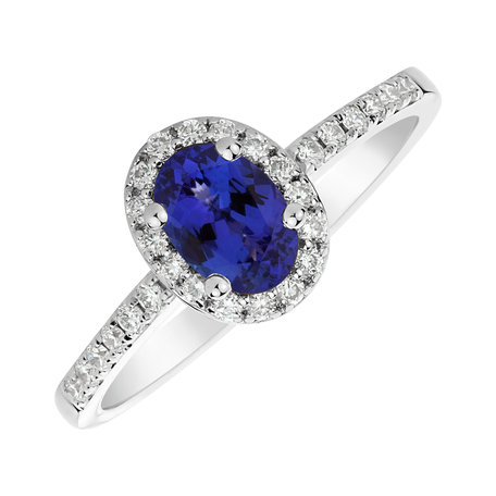 Diamond ring with Tanzanite Princess