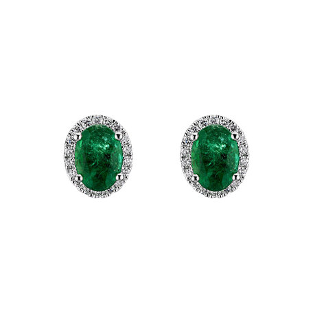 Diamond earrings with Emerald Princess