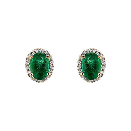 Diamond earrings with Emerald Princess