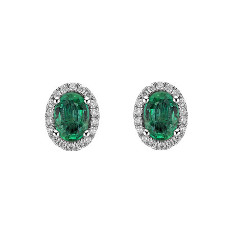 Diamond earrings with Emerald Princess