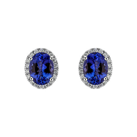 Diamond earrings with Tanzanite Princess