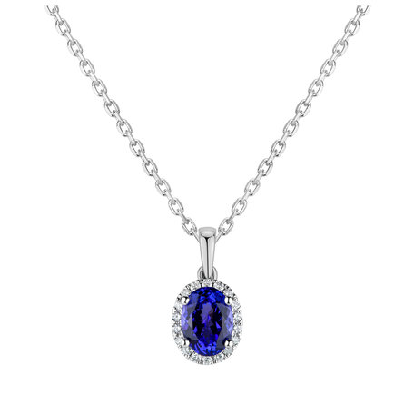 Diamond pendant with Tanzanite Princess