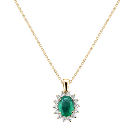 Diamond pendant with Emerald Princess Sparkle