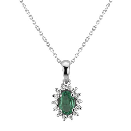 Diamond pendant with Emerald Princess Sparkle