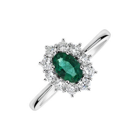 Diamond ring with Emerald Princess Joy