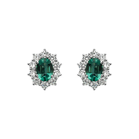 Diamond earrings with Emerald Princess Joy