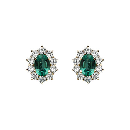 Diamond earrings with Emerald Princess Joy