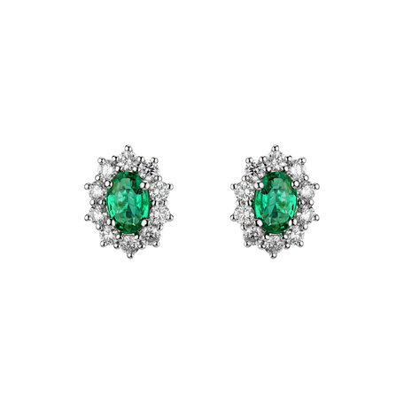 Diamond earrings with Emerald Princess Joy