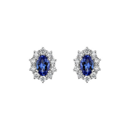 Diamond earrings with Tanzanite Princess Joy