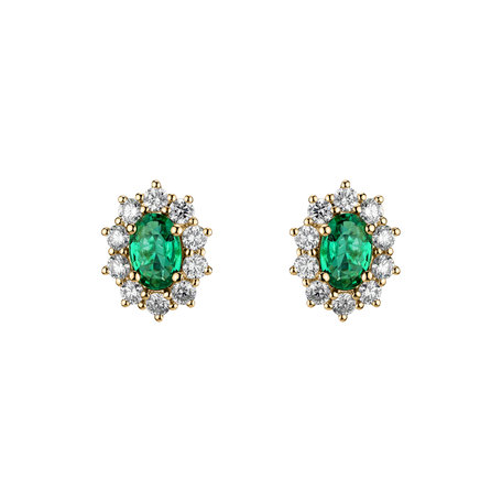 Diamond earrings with Emerald Princess Joy