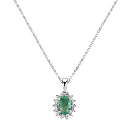 Diamond pendant with Emerald Princess Sparkle