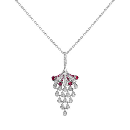 Diamond pendant with Ruby Royal Mesh