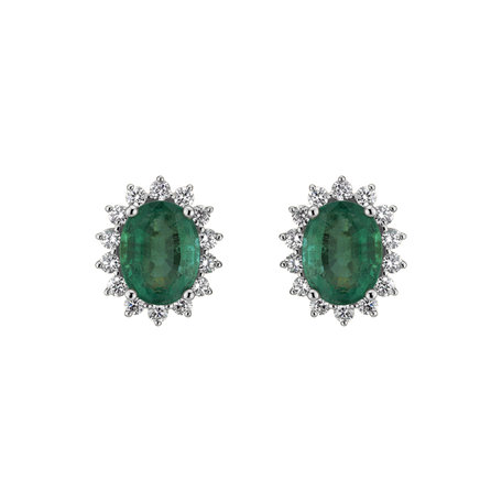 Diamond earrings with Emerald Princess Sparkle