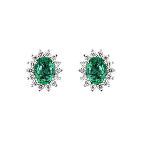 Diamond earrings with Emerald Princess Sparkle