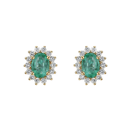 Diamond earrings with Emerald Princess Sparkle