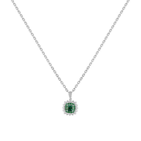 Diamond pendant with Emerald Radiant Shine