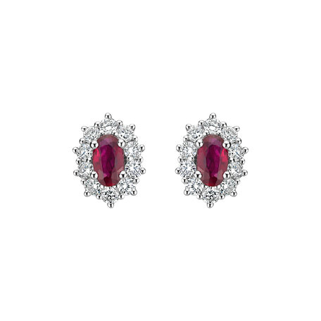 Diamond earrings with Ruby Princess