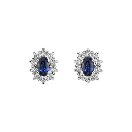 Diamond earrings with Sapphire Princess