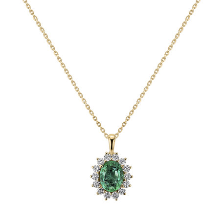 Diamond pendant with Emerald Goddess Elegance